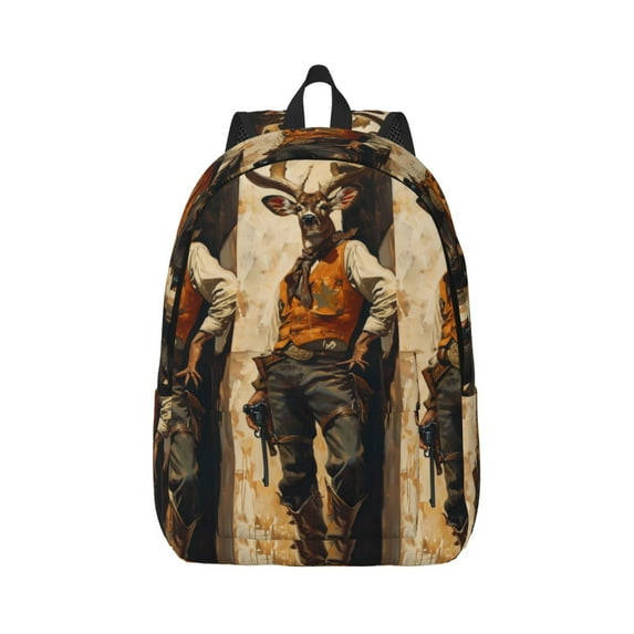 Yiaed Vintage Style Elk Print Backpack, Premium Laptop Backpack, Travel Backpack for Women, Lightweight Backpacks, Comfortable Back Pack-Medium