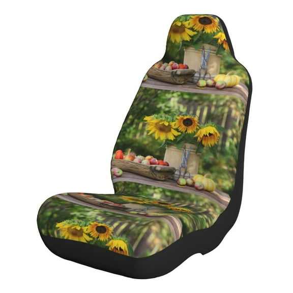 Yiaed Vintage Wooden Bucket Print Car Seat Covers,Universal Auto Seats Protector Fits for Car,SUV Sedan,Truck,Automotive Seat Covers & Accessories-1