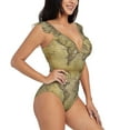 thumbnail image 1 of Yiaed Vintage World Map Print Women's Ruffled One Piece Swimsuit V Neck Swimwear Slimming Monokini for Woman-XX-Large, 1 of 8