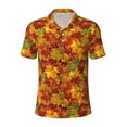thumbnail image 1 of Yiaed Vintage maple leaf autumnPrint Men's Short Sleeve Polo Shirt,Golf Polo for Men Three-Button Golf Shirt Athletic Casual Collared T-Shirt- X-Large, 1 of 7