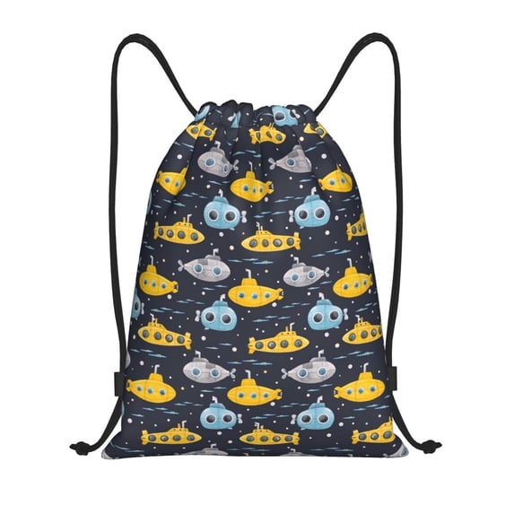Yiaed Watercolor Bathyscaphe Print Drawstring Bags Drawstring Backpack Bulk String Back Pack Gym Sport Bag-Small
