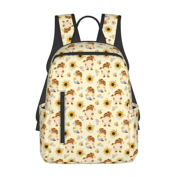 Yiaed Watercolor Bee Honey Honeycomb Bee Print Lightweight Backpack Travel Backpacks Hiking Daypack for Women Men