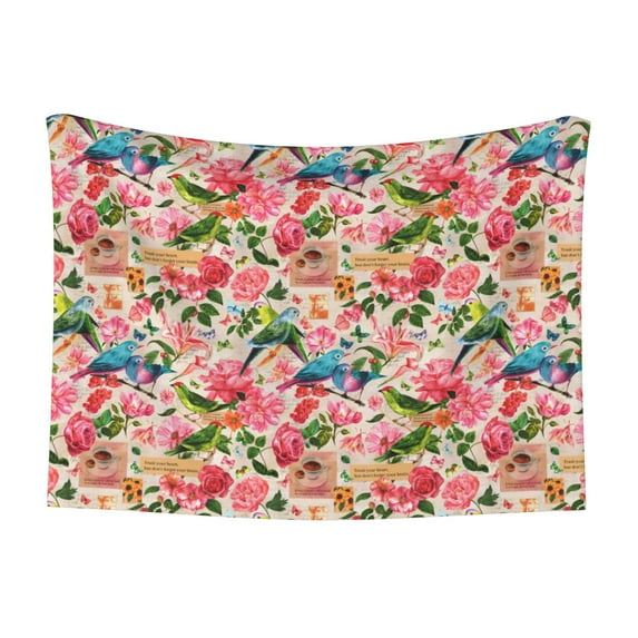 Yiaed Watercolor Birds Print Dog Blankets-Cat Blanket Washable for Couch Protection,Puppy Blanket, Soft Plush Reversible Throw Furniture Protector-