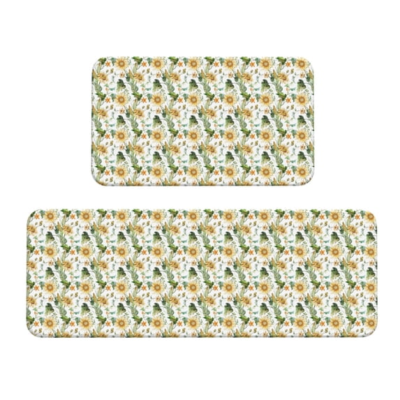 Yiaed Watercolor Bright Sunflowers Kitchen Rugs Sets of 2 Kitchen Mats Cushioned Anti Fatigue Kitchen Rug Tapetes Para Cocina for Sink,Laundry Room