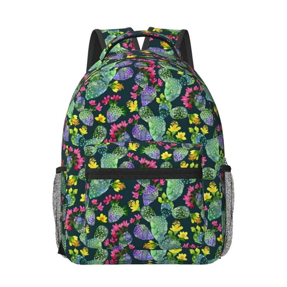 Yiaed Watercolor Cactuses Print School Backpack College Backpack Daypacks for Students High School Spacious and Durable Daypack for Work and Travel-One Size