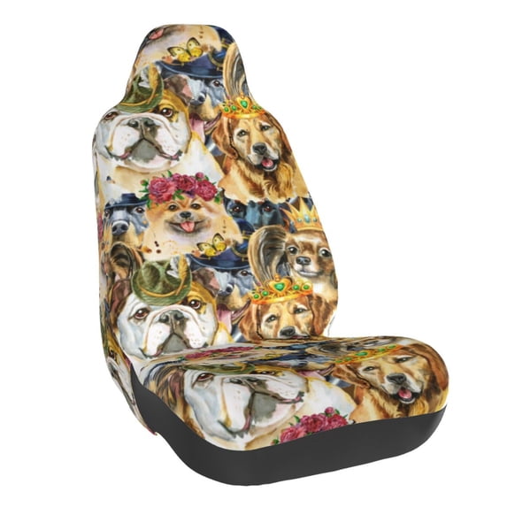 Yiaed Watercolor Dogs Print Car Seat Covers,Universal Auto Seats Protector Fits for Car,SUV Sedan,Truck,Automotive Seat Covers & Accessories