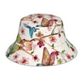 thumbnail image 1 of Yiaed Watercolor Floral With Butterflies Print Reflective Stripe Bucket Hat Unisex Funny Outdoor Fisherman Cap Beach Sun Hat, 1 of 5