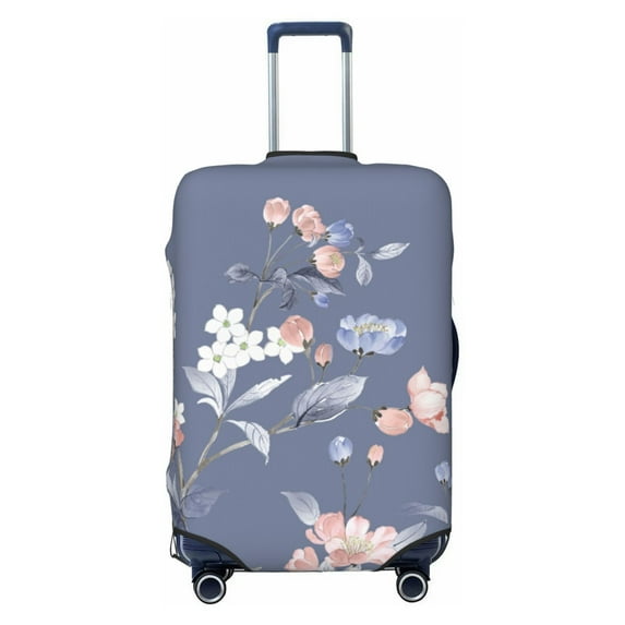 Yiaed Watercolor Flowers Butterfly Print Travel Luggage Cover Suitcase Protector Fits 18-32 Inch Luggage Wheel Covers Patterned Elastic Luggage Anti-scratch（No luggage）-Large