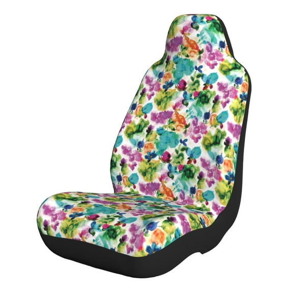 Yiaed Watercolor Flowers Print Car Seat Covers,Universal Auto Seats Protector Fits for Car,SUV Sedan,Truck,Automotive Seat Covers & Accessories-1