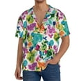 thumbnail image 1 of Yiaed Watercolor Flowers Print Mens Casual Wrinkle Free Shirts Short Sleeve Button Down Summer Stretch Dress Shirt-XX-Large, 1 of 5