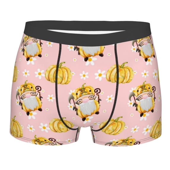 Yiaed Watercolor Gnomes Print Men's Soft Cotton Boxer Shorts Breathable Boxers Underwear Moisture-Wicking Underwear Stretch Boxer Briefs for Man-Medium