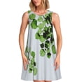 thumbnail image 1 of Yiaed Watercolor Green Leaves Print Women's Sleeveless Dress, Loose Fit Summer Dress, Casual Sleeveless Dress for Women, 1 of 7