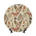 thumbnail image 1 of Yiaed Watercolor Insects Print Bone China Decorative Plate Ceramic Dinner Plates Art Crafts with Display Stand-6in, 1 of 6
