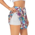 thumbnail image 1 of Yiaed Watercolor Owl Print Women's Running Shorts with Liner 3 Zipper Pockets Elastic Workout Athletic Gym Yoga Shorts-X-Large, 1 of 7