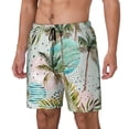 thumbnail image 1 of Yiaed Watercolor Palm Tree Print Mens Swim Trunks Bathing Suit Compression Liner Beach Swim Shorts Swimwear Quick Dry Zipper Pocket No-Chafing Board Short-Small, 1 of 6