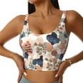 thumbnail image 1 of Yiaed Watercolor Plants Print Ladies Waistcoat Women Sports Vest Vest Sports Women Sports Top Yoga Vest for women-X-Large, 1 of 8