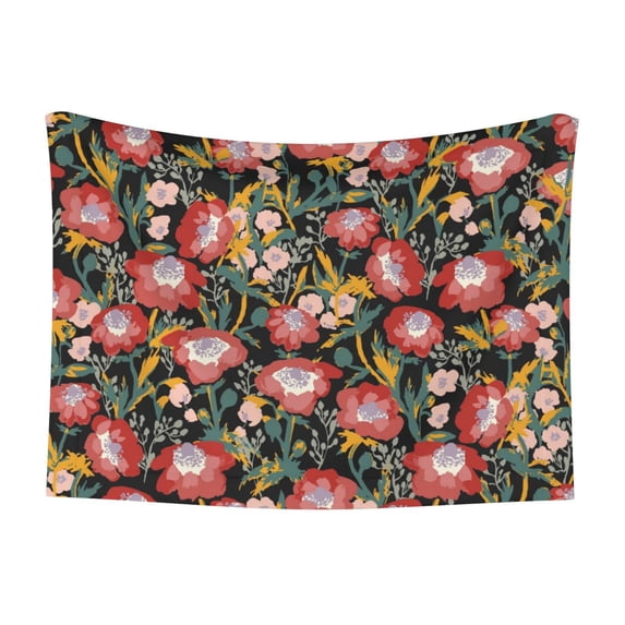 Yiaed Watercolor Red Wildflowers Print Dog Blankets-Cat Blanket Washable for Couch Protection,Puppy Blanket, Soft Plush Reversible Throw Furniture Protector-Small