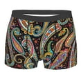 thumbnail image 1 of Yiaed Watercolor Romantic Paisley Print Men's Soft Cotton Boxer Shorts Breathable Boxers Underwear Moisture-Wicking Underwear Stretch Boxer Briefs for Man-X-Large, 1 of 5