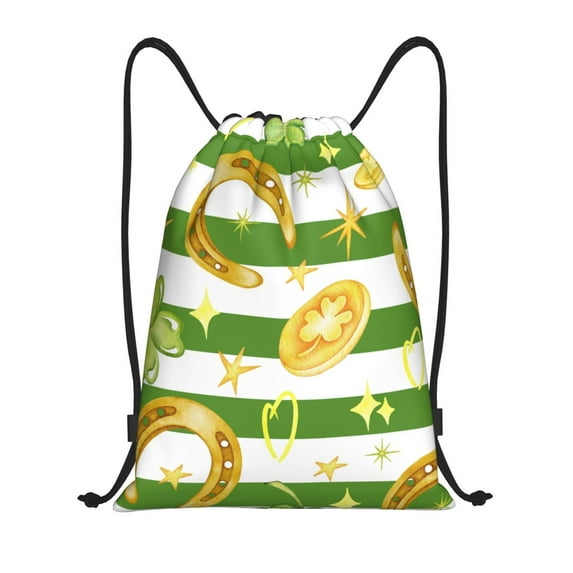 Yiaed Watercolor St Patrick Day Print Drawstring Bags Drawstring Backpack Bulk String Back Pack Gym Sport Bag-