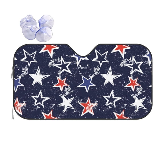 Yiaed Watercolor Stars Print Car Windshield Sunshade Front Auto Car Front Window Sun Shade Foldable Sun Visor Shield Cover Auto Accessories for Sedan SUV Truck-Medium