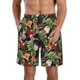thumbnail image 1 of Yiaed Watercolor Tropical Flowers Print Men's Swim Trunks with Lining Quick Dry Sports Shorts Beach Shorts Boardshorts-Large, 1 of 5