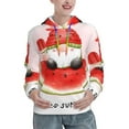 thumbnail image 1 of Yiaed Watermelon Gnome Print Womens Casual Hoodies Crew Neck Long Sleeve Sweatshirts With Pocket Pullover Tops Women's Hooded Sweatshirt-X-Large, 1 of 5