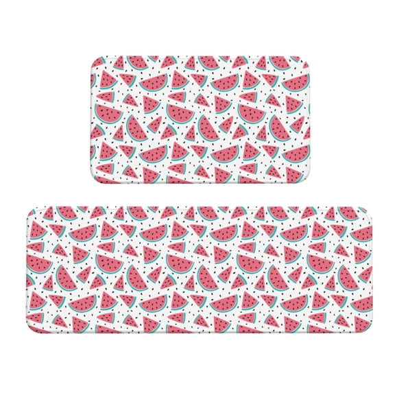 Yiaed Watermelon Kitchen Rugs Sets of 2 Kitchen Mats Cushioned Anti Fatigue Kitchen Rug Tapetes Para Cocina for Sink,Laundry Room