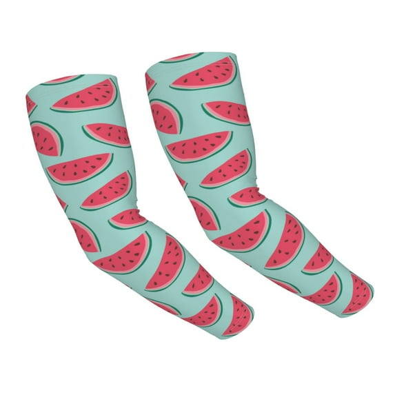 Yiaed Watermelon Print Arm Sleeves,Cooling UV Sun Protection Sports Compression for Men/Women