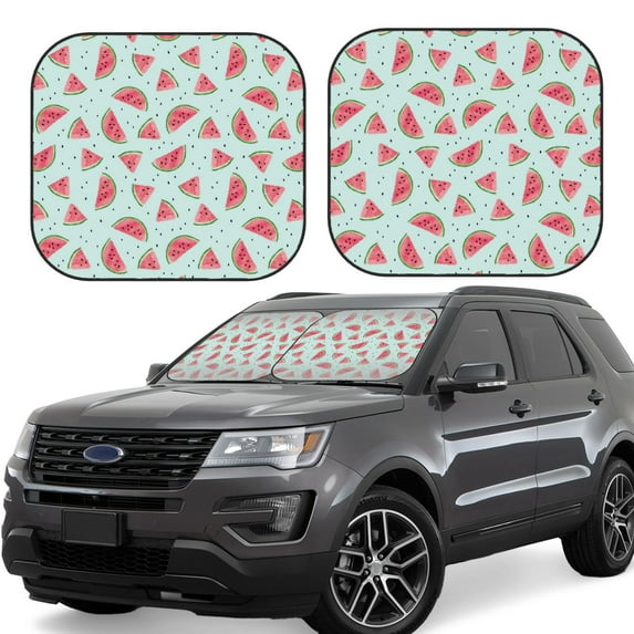 Yiaed Watermelon Print Car Front Windshield Sun Shade,Foldable Anti-UV Car Sunshade for Front Window for Most Vehicles-Small