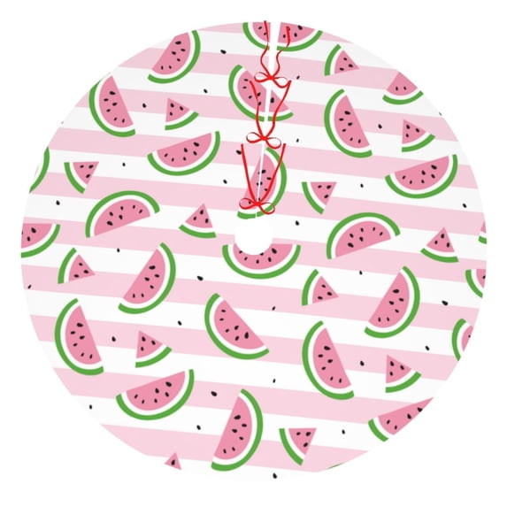 Yiaed Watermelon Print Christmas Tree Skirt , Tree SkirtsTree Mat for Christmas Winter Holiday Indoor Decorations-48"