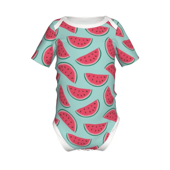 Yiaed Watermelon Print Infant Climbing Short Sleeve Onesie One-Piece Baby Bodysuit Clothes 0-12 Months -18 Months