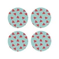 thumbnail image 1 of Yiaed Watermelon Print Leather Coasters for Drinks - Cup Coasters Coffee Table Kitchen Table Bar, Home & Office Gifts Handmade Drink Coasters-Round Shape, 1 of 6