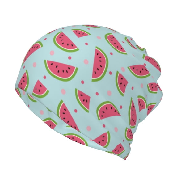 Yiaed Watermelon Print Multifunction Beanie Hats for Women Men Slouchy Knit Beanie Hat Winter Hat Scarf Stretch Skull Cap