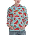 thumbnail image 1 of Yiaed Watermelon Print Womens Casual Hoodies Crew Neck Long Sleeve Sweatshirts With Pocket Pullover Tops Women's Hooded Sweatshirt-Large, 1 of 5