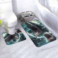 thumbnail image 1 of Yiaed Wave Ocean Animal Shark Print Bathroom Mat Set 2 Pieces Mat Anti-Skid Pad Ultra Soft and Absorbent Bathroom Bath Mat Contour Bath Rugs for Toilet Base, 1 of 6