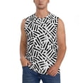 thumbnail image 1 of Yiaed Weave Geometric Print Men's Singlet Vests Summer Running Muscle Tank Tops Gym Undershirt Round Neck Sleeveless for man, 1 of 1