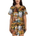 thumbnail image 1 of Yiaed Welcom Fall Print Short Sleeve Pajama Sets for Women Casual Crew Neck 2 Piece Lounge Sets Women's Short-Sleeved Pajama-XX-Large, 1 of 5
