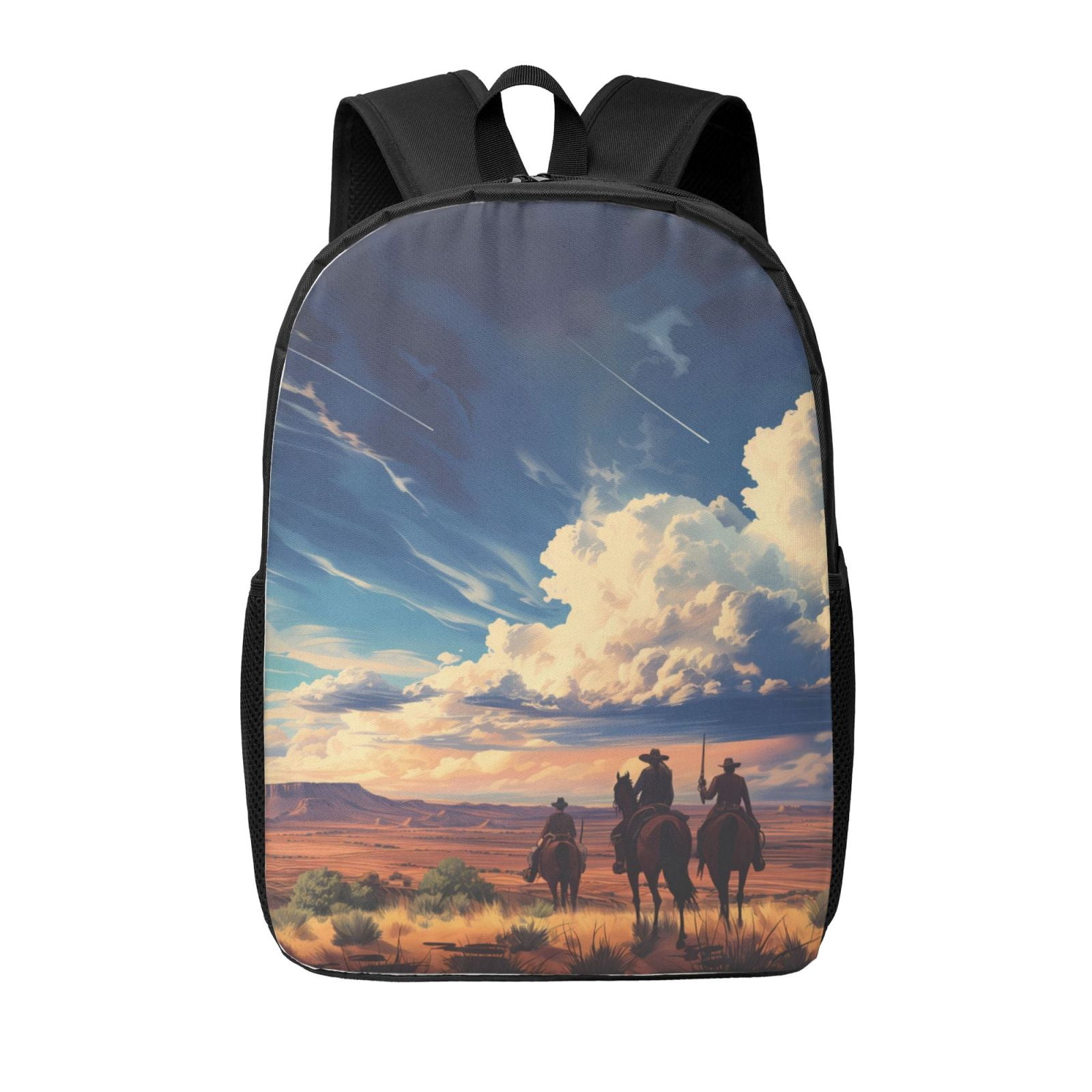 Yiaed Western Desert Cloud Cowboy Print Travel Laptop Backpack, 17 Inch