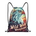 thumbnail image 1 of Yiaed Western Style Bald Eagle Print Drawstring Bags Drawstring Backpack Bulk String Back Pack Gym Sport Bag-Medium, 1 of 5