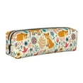 thumbnail image 1 of Yiaed Whimsical Fox Floral Garden Print Leather Pencil Case - Leather Pen Pencil Holder - Elegant & Practical Pencil Pouch for Work & Office, 1 of 7
