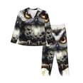 thumbnail image 1 of Yiaed Whimsical Owl On Branch Print Pajamas Women's Long Sleeve Sleepwear Soft Button Down Loungewear Pjs Lounge Set Nightwear Womens Pajama Pants-Medium, 1 of 7