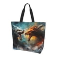 thumbnail image 1 of Yiaed White And Red Sketch Dragon Print Handbag for Women Tote Purse Shoulder Bag Large Fashion Hobo Purse Handbag Shopping Tote, 1 of 5