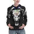 thumbnail image 1 of Yiaed White Black Sheep skull Print Womens Casual Hoodies Crew Neck Long Sleeve Sweatshirts With Pocket Pullover Tops Women's Hooded Sweatshirt-X-Large, 1 of 5
