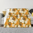 thumbnail image 1 of Yiaed White Floral and Butterflies Print Blanket Throw Blanket Soft Cozy Flannel Blanket for Home Bed Sofa Couch Chair-60"x50", 1 of 6
