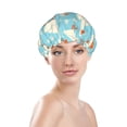 thumbnail image 1 of Yiaed White Geese and Flower Print Reusable Shower Cap & Bath Cap & Lined, Oversized Waterproof Shower Caps Designed for all Hair Lengths, 1 of 7