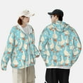 thumbnail image 1 of Yiaed White Geese and Flower Print Sun Shirts UPF 50+ Protection Hoodie Rash Guard Shirt UV Shirt Long Sleeve Fishing Outdoor Lightweightase-Small, 1 of 5