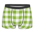 thumbnail image 1 of Yiaed White Green Plaid Print Men's Soft Cotton Boxer Shorts Breathable Boxers Underwear Moisture-Wicking Underwear Stretch Boxer Briefs for Man-XX-Large, 1 of 5
