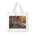 thumbnail image 1 of Yiaed White Horse Autumn Birch Print Fluffy Shoulder Bag Plush Bags Women Ladies Tote Bag Fluffy White Furry Purse Handbag for Autumn and Winter, 1 of 7