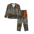 thumbnail image 1 of Yiaed White Horse Autumn Birch Print Pajamas Women's Long Sleeve Sleepwear Soft Button Down Loungewear Pjs Lounge Set Nightwear Womens Pajama Pants-Medium, 1 of 7