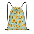 thumbnail image 1 of Yiaed White Polka Dot Sunflower Print Drawstring Bags Drawstring Backpack Bulk String Back Pack Gym Sport Bag-Small, 1 of 5